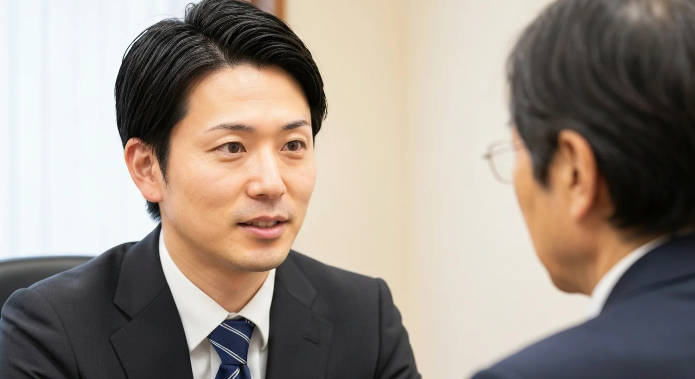 個室の相談机で資料を見ながら話を聞く法律相談の場面